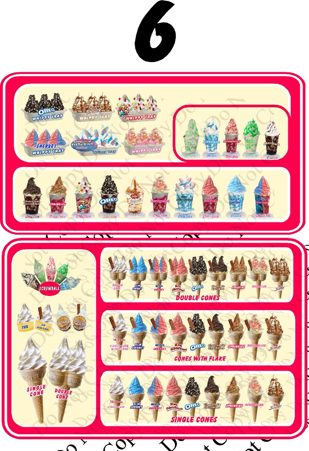 ice cream Van Window Advertising Products / Menu Sticker Style 6