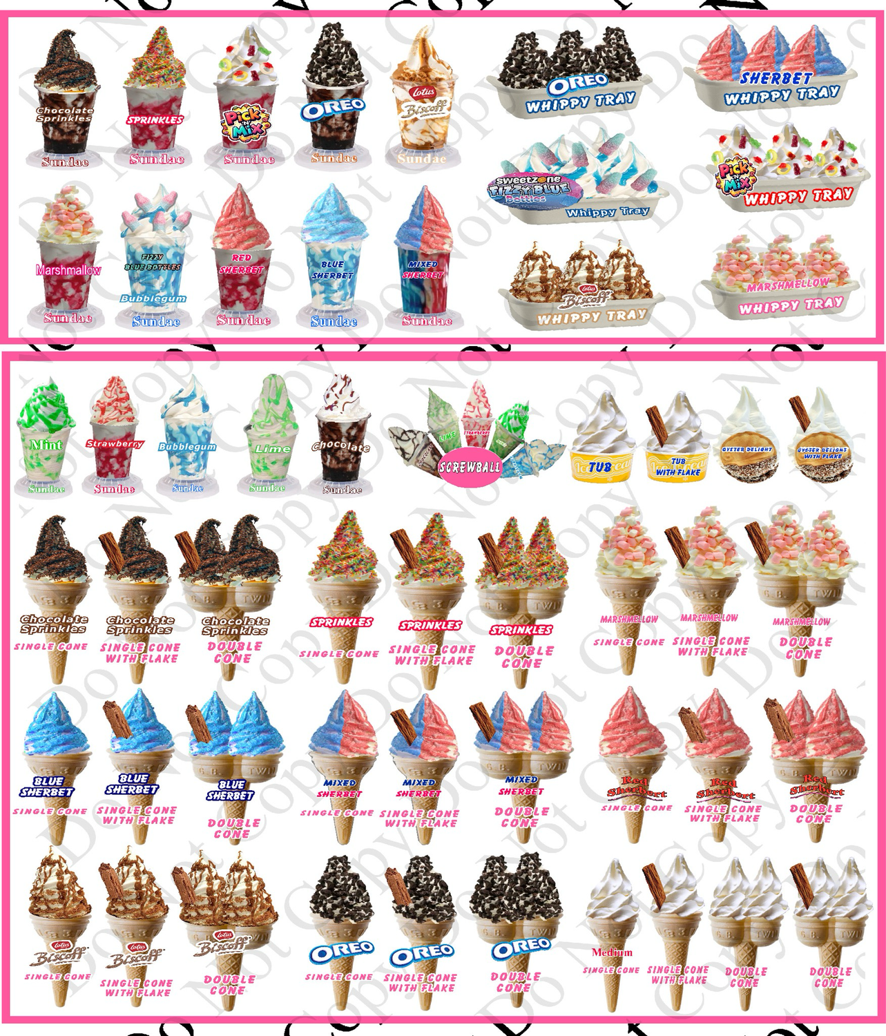 ice cream Van Window Advertising Products / Menu Sticker Style 7