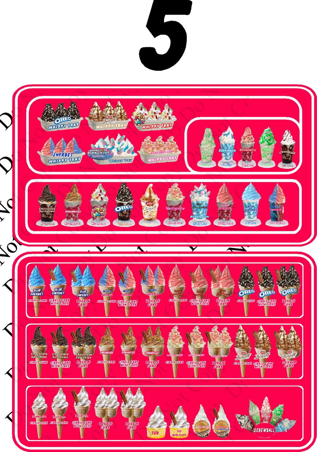 ice cream Van Window Advertising Products / Menu Sticker Style 5