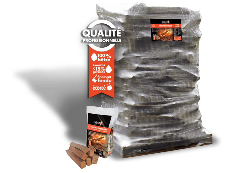 BALLOT SPÉCIALES CUISSON AU FEU BOIS Bûches Premium Crépito 2000 dm³ en 30 cm