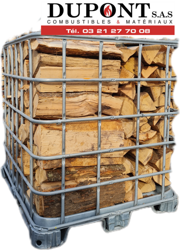 CAISSE FER 50cm bois rangé 1,20m³ soit 1.5 stères (caisse consignée)