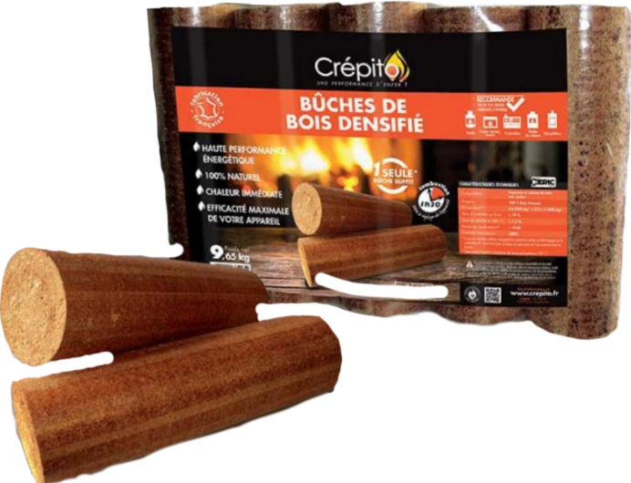 Pack de Bûches Densifiées rondes par 5 - Crépito