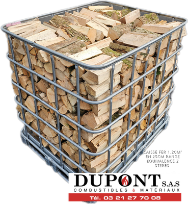 CAISSE FER  25cm bois rangé  1,20m³ (caisse consignée)