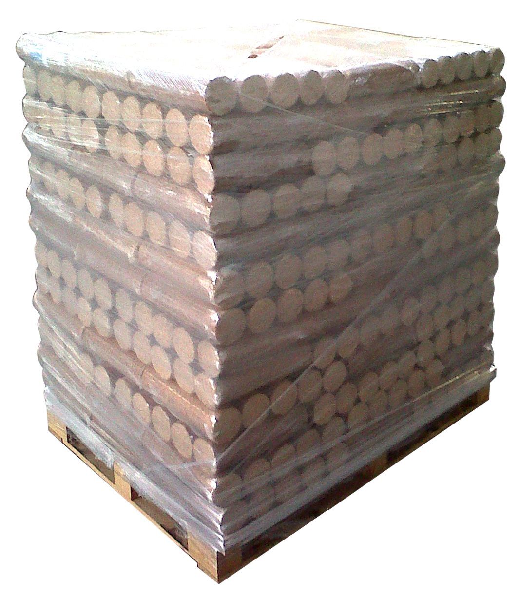 Palette Bûches Densifiées 7.5KG rondes par 5 - Crépito