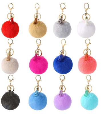 Fur Pom-Pom Key Chains
