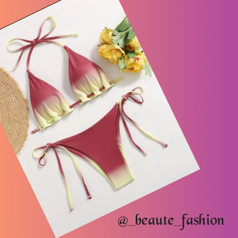 Ombré halter tie bikini 🇯🇲