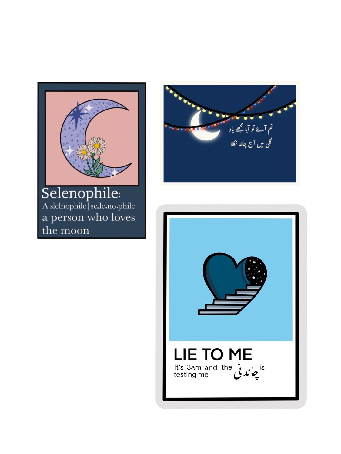 “Midnight” sticker bundle with FREE scrunchie