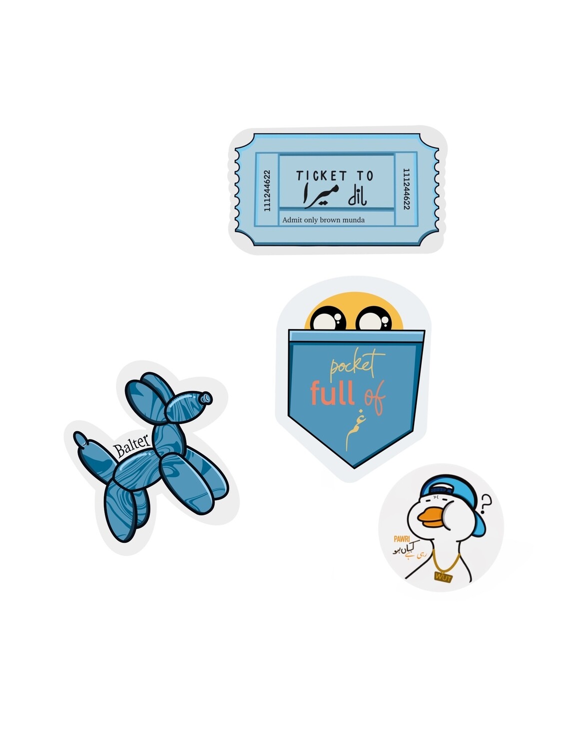 “My blue heaven” sticker bundle with FREE scrunchie