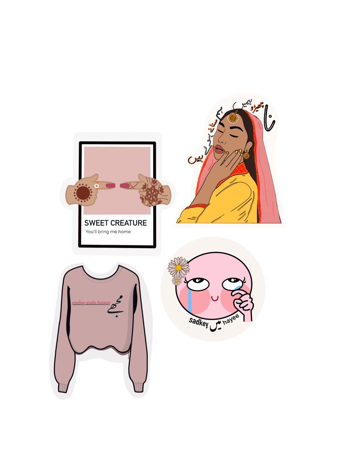 “Gulabi fusion” sticker bundle with a FREE scrunchie
