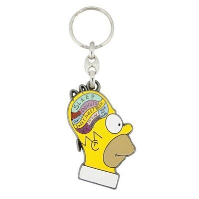 Homer Simpson Enamel Keyring - Brain