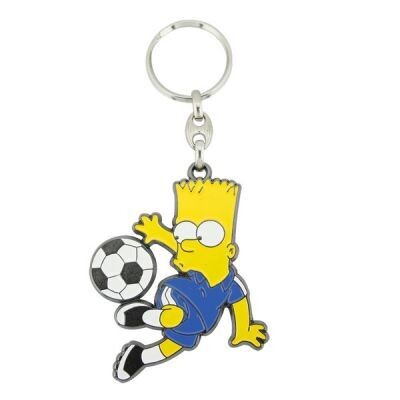 Bart Simpson Enamel Keyring - Football