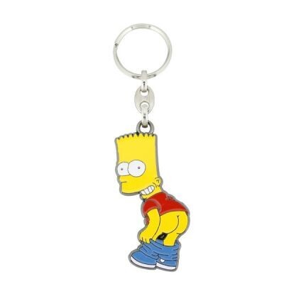 Bart Simpson Enamel Keyring - Mooning