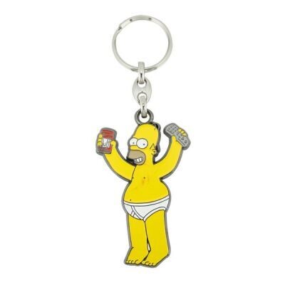 Homer Simpson Enamel Keyring - Beer