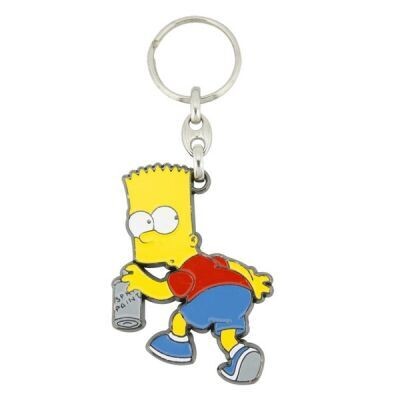 Bart Simpson Enamel Keyring - Spray Paint