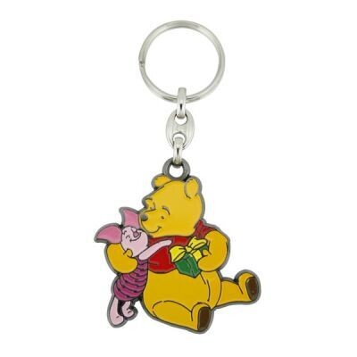 Winnie The Pooh and Piglet Present Enamel Keyring