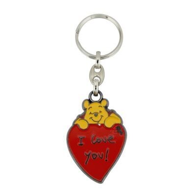 Winnie The Pooh Love Heart Enamel Keyring