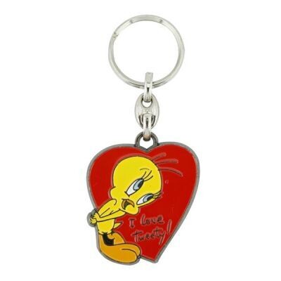 Looney Tunes Tweety Pie Love Heart Enamel Keyring