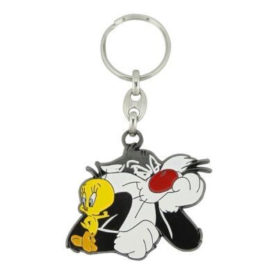 Looney Tunes Sylvester and Tweety Pie Enamel Keyring