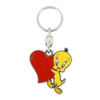 Looney Tunes Tweety Pie Heart Enamel Keyring