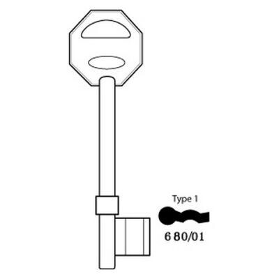 Gridlock 680/01 Mortice Key Blank