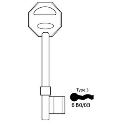 Gridlock 680/03 Mortice Key Blank