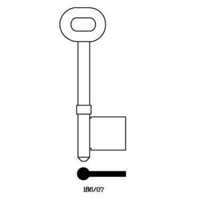 Universal 186/07 Mortice Key Blank