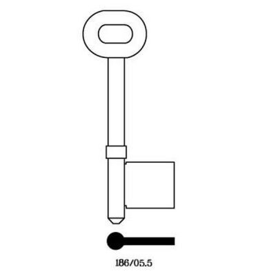 Universal 186/05.5 Mortice Key Blank