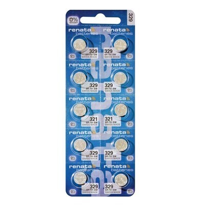 Renata 329 Watch Batteries Strip of 10