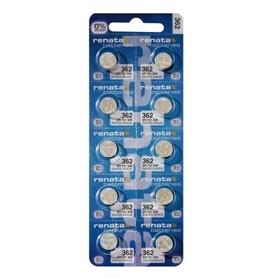 Renata 362 Watch Batteries Strip of 10