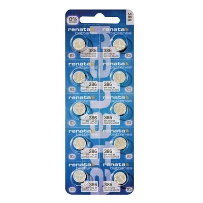 Renata 386 Watch Batteries Strip of 10
