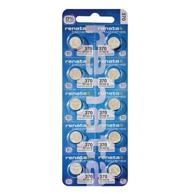 Renata 370 Watch Batteries Strip of 10