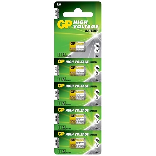 GP 11A High Voltage Alkaline Batteries Strip of 5