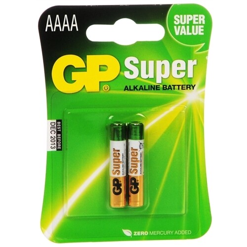 GP AAAA Super Alkaline Batteries Strip of 2