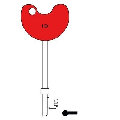 L413 Pre-Cut Red Braille Disabled Toilet Key