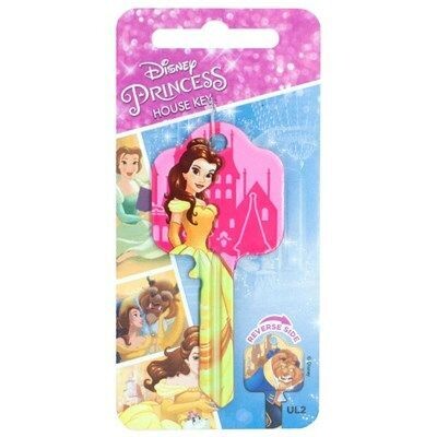 Disney Princess Belle Licensed UL2 Cylinder Key Blank