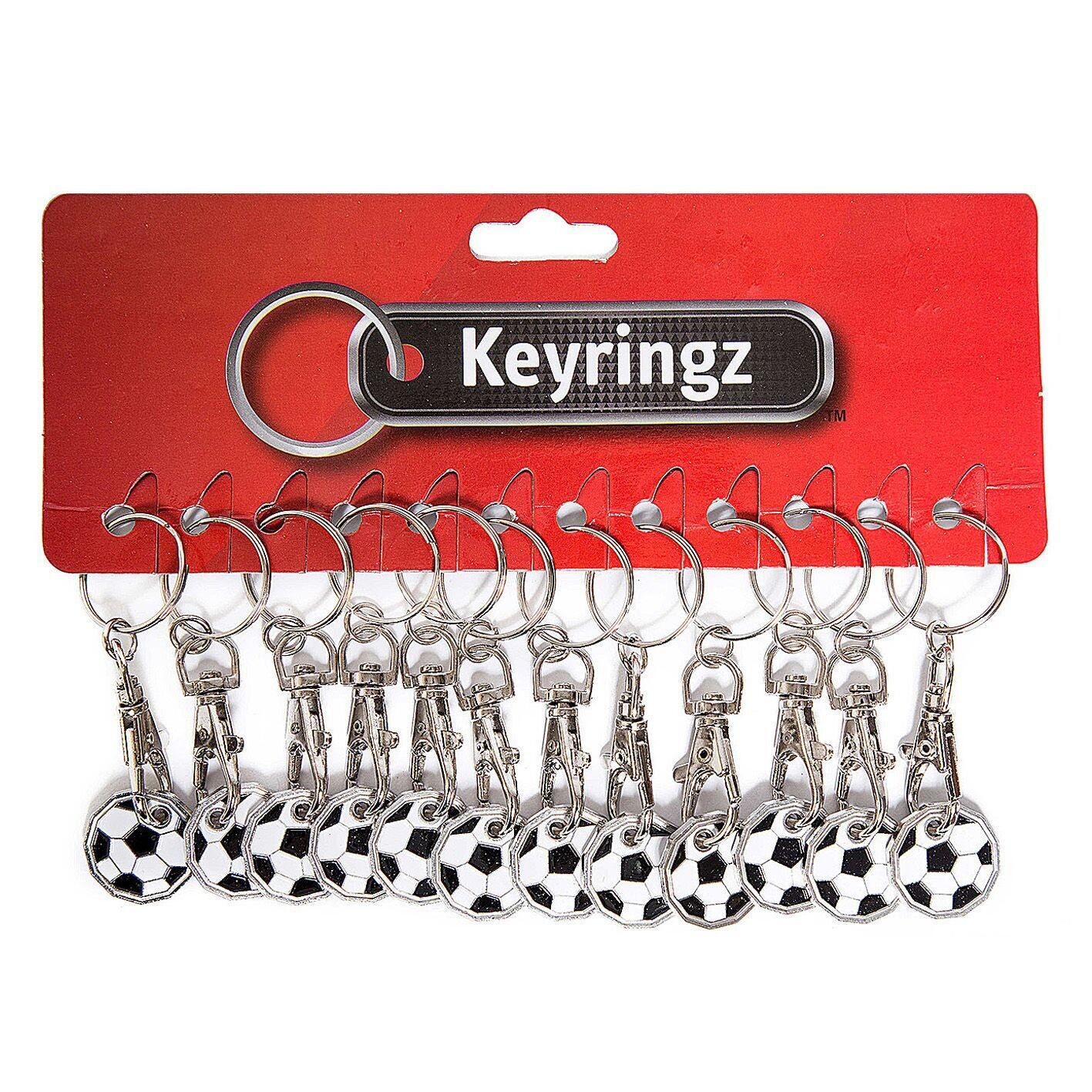 Football Trolley Coin Keyrings Pack of 12