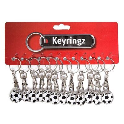 Football Trolley Coin Keyrings Pack of 12