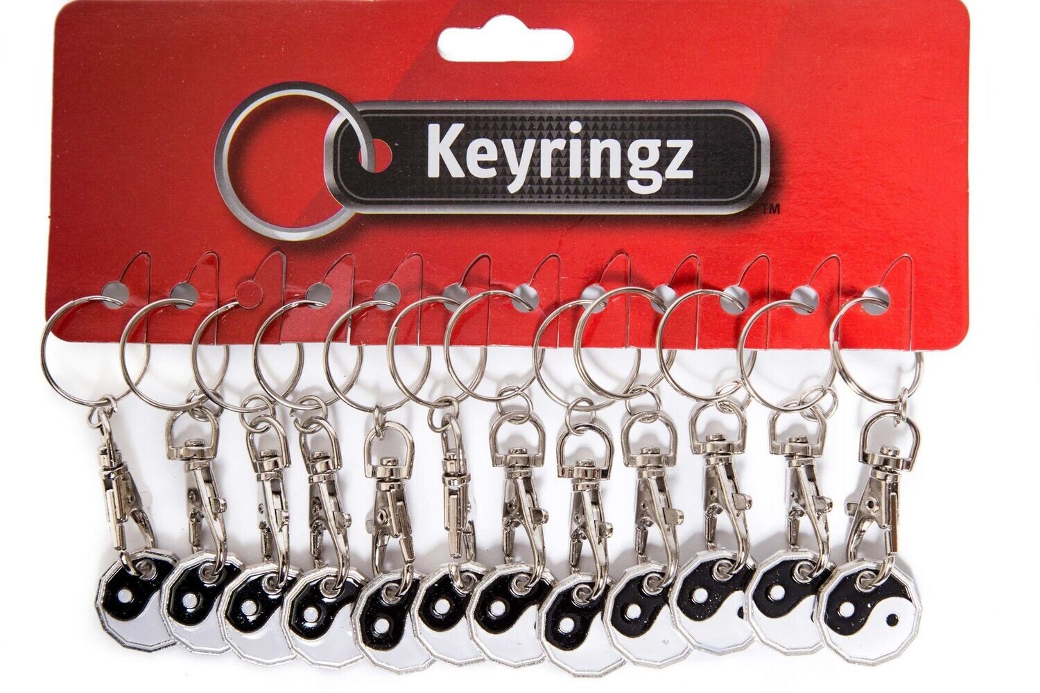 Yin-Yang Trolley Coin Keyrings Pack of 12