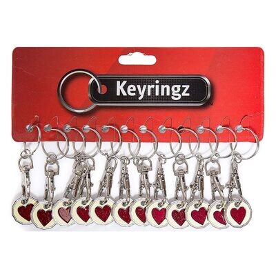 Heart Trolley Coin Keyrings Pack of 12