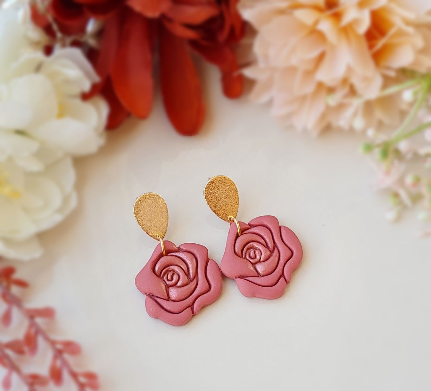 Rose Dangles - Rosey Orange