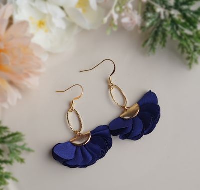 Frilly Dangles - Navy Blue