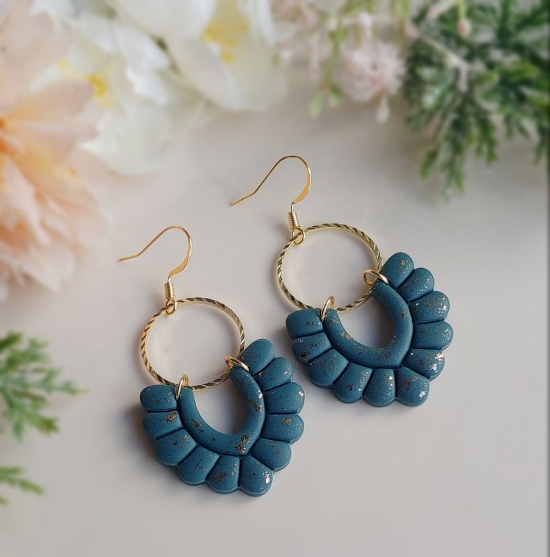 Gold Fleck Dangles - Emerald Green