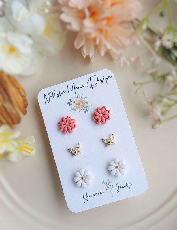 Flower/Butterfly Trio
