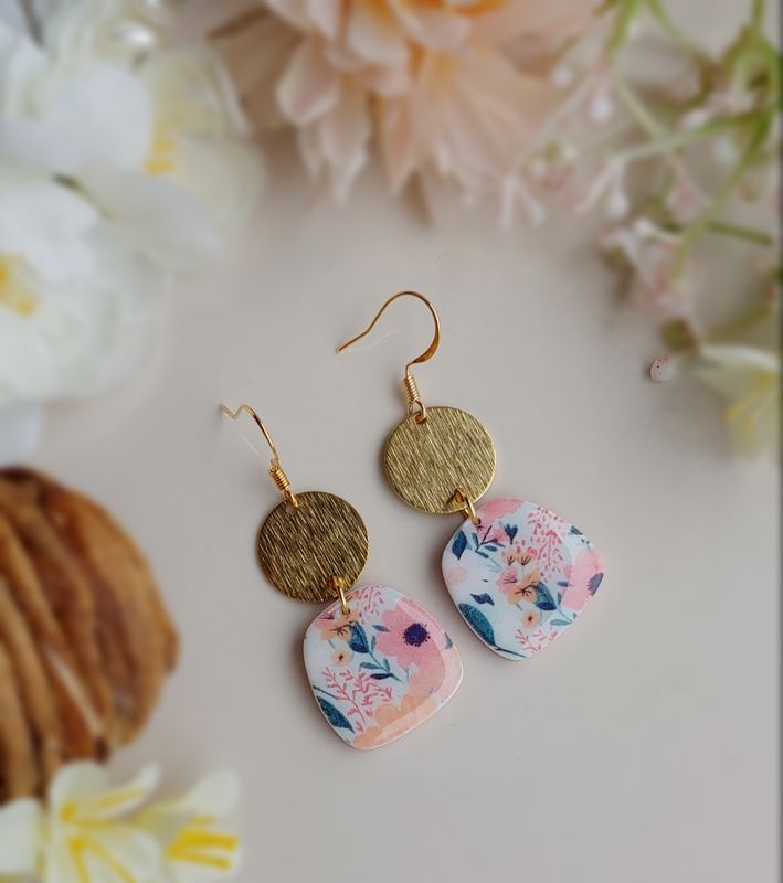 Gold/Floral Dangles