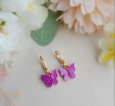 Butterfly Dangles - Purple