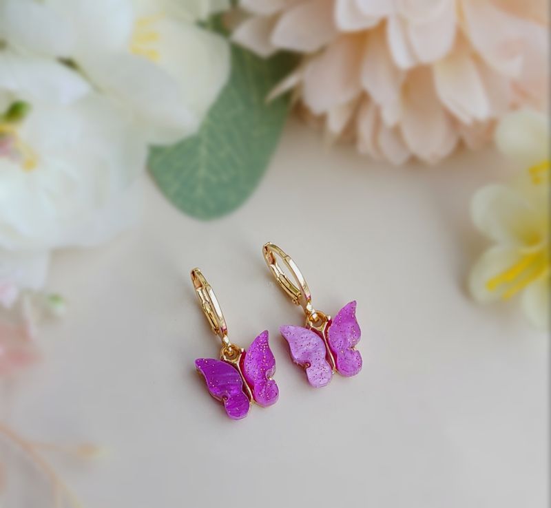 Butterfly Dangles - Purple
