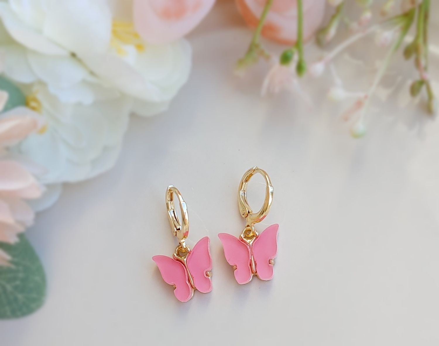 Butterfly Dangles - Light Pink