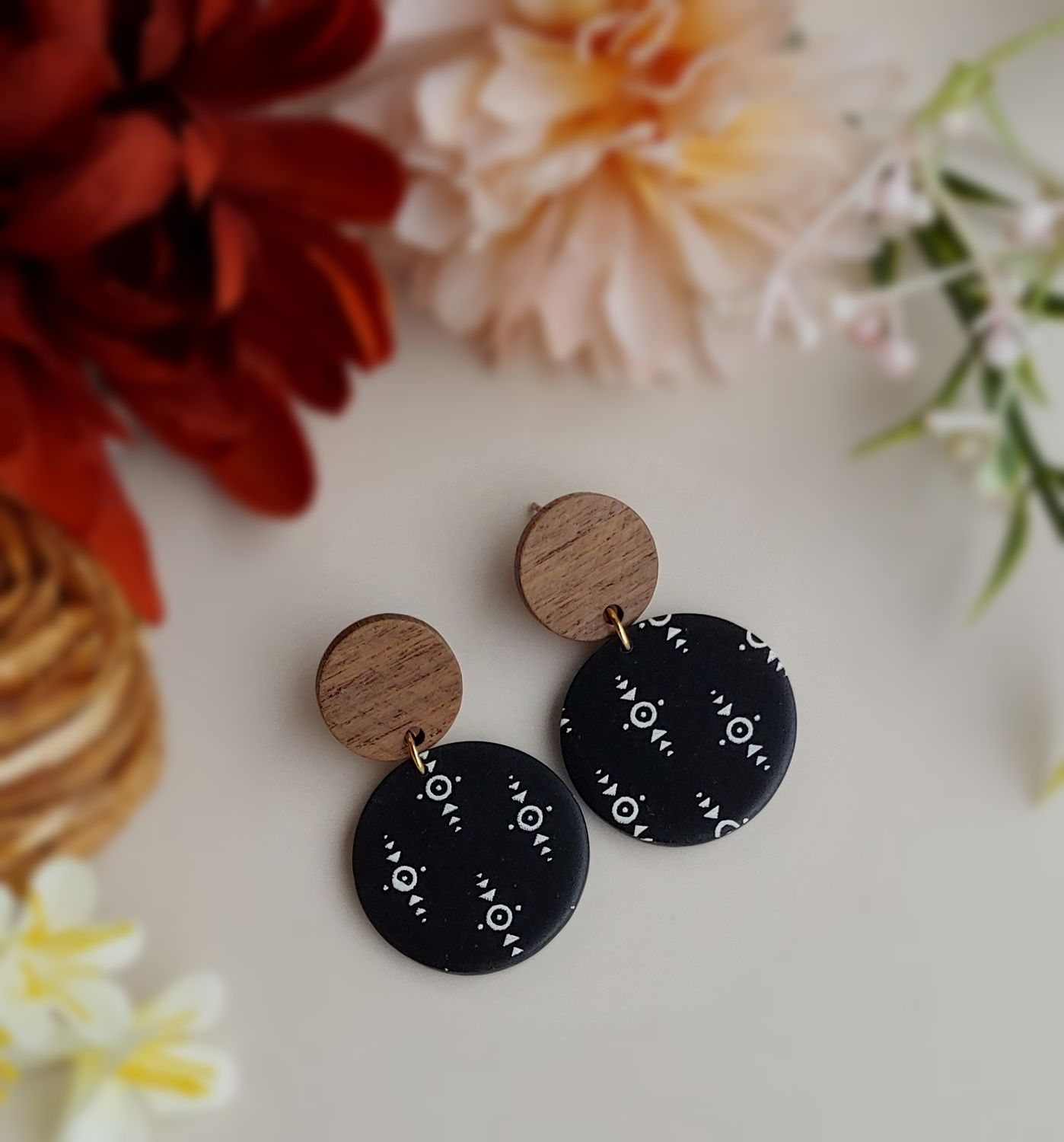Wood/ Black Dangles
