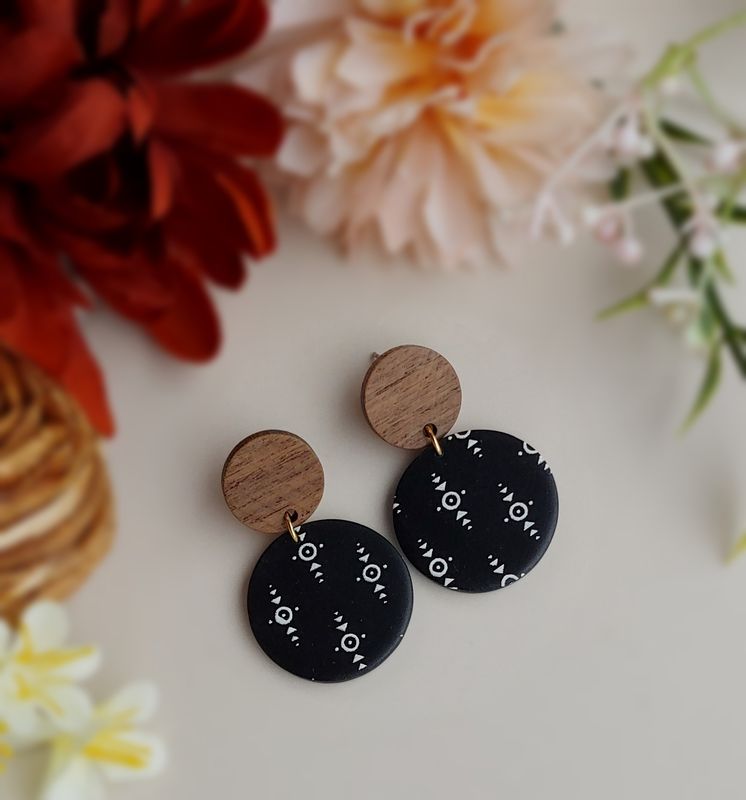 Wood/ Black Dangles