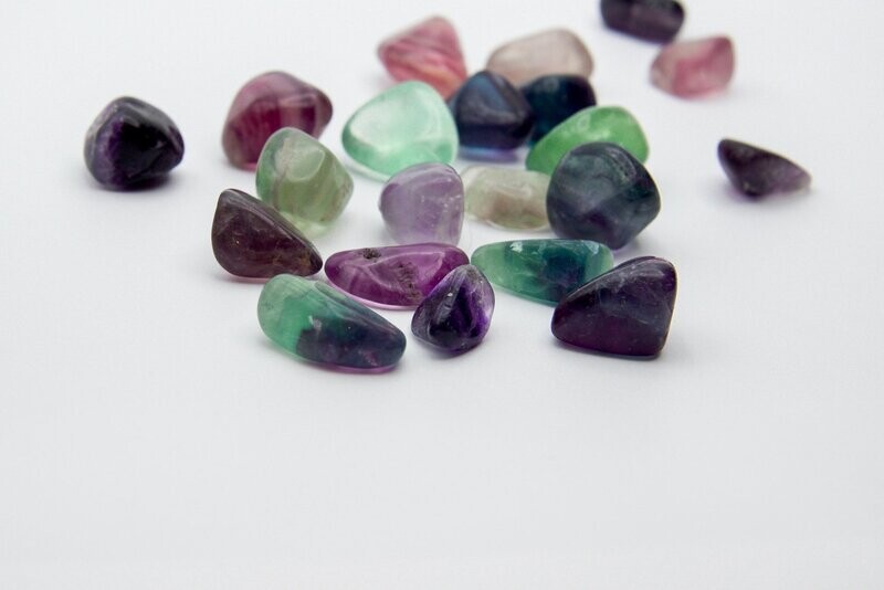 RAINBOW FLOURITE TUMBLES SET